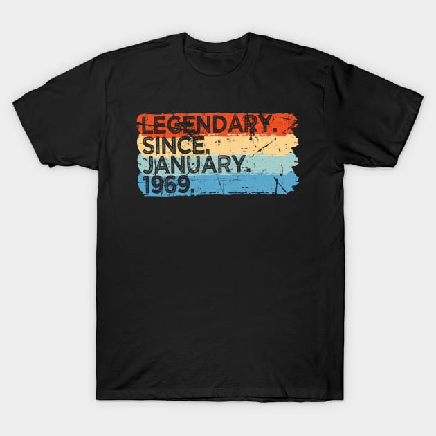 'Born in January 1969' Funny 50th Birthday Vintage Gift T-Shirt by ourwackyhome